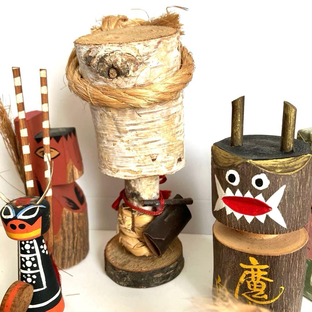 鬼こけし 妖怪 大津絵 鬼剣舞 魔除け鬼 鹿踊り 祭事 むくり こくり 怪異6点