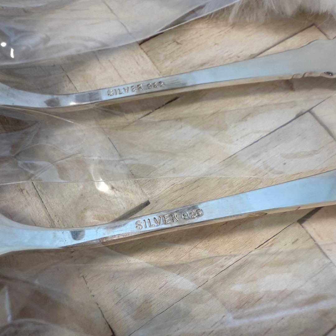 未使用♡シルバー925♡梅柄♡七宝焼スプーン♡8本セット 銀製カトラリー