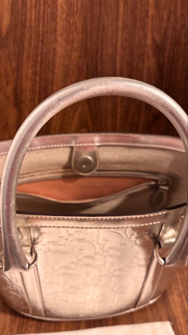 Dior シルバー レザー バッグ 保存袋付き