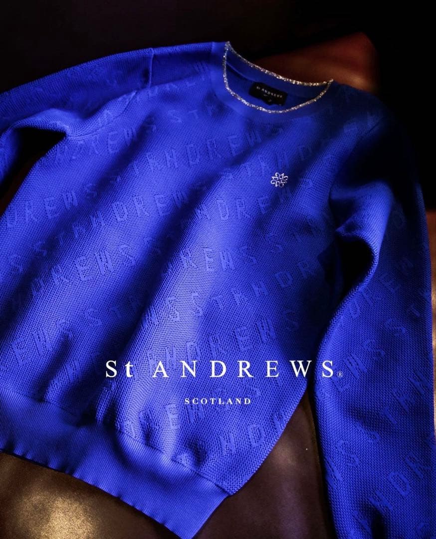 St ANDREWS 青 ニットセーター S