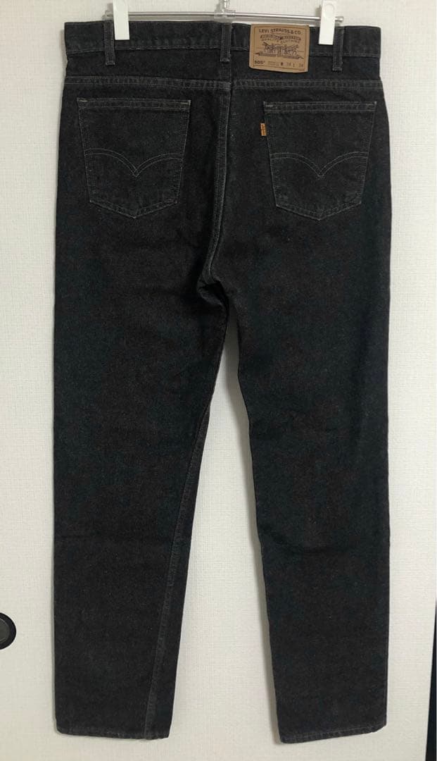 デッド 先染めブラック USA製 90s リーバイス 505 デニムパンツW34