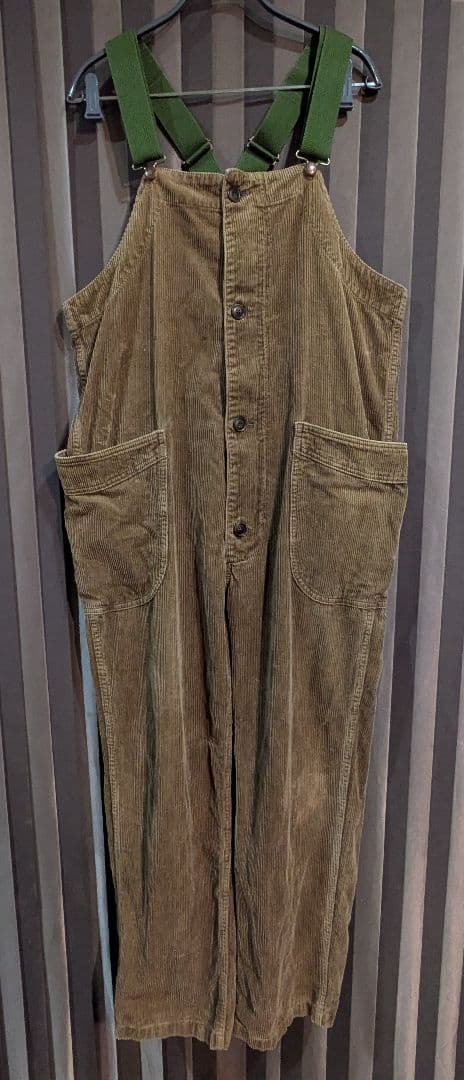 GO HEMP ゴーヘンプ コーデュロイオーバーオール ブラウン サイズ32