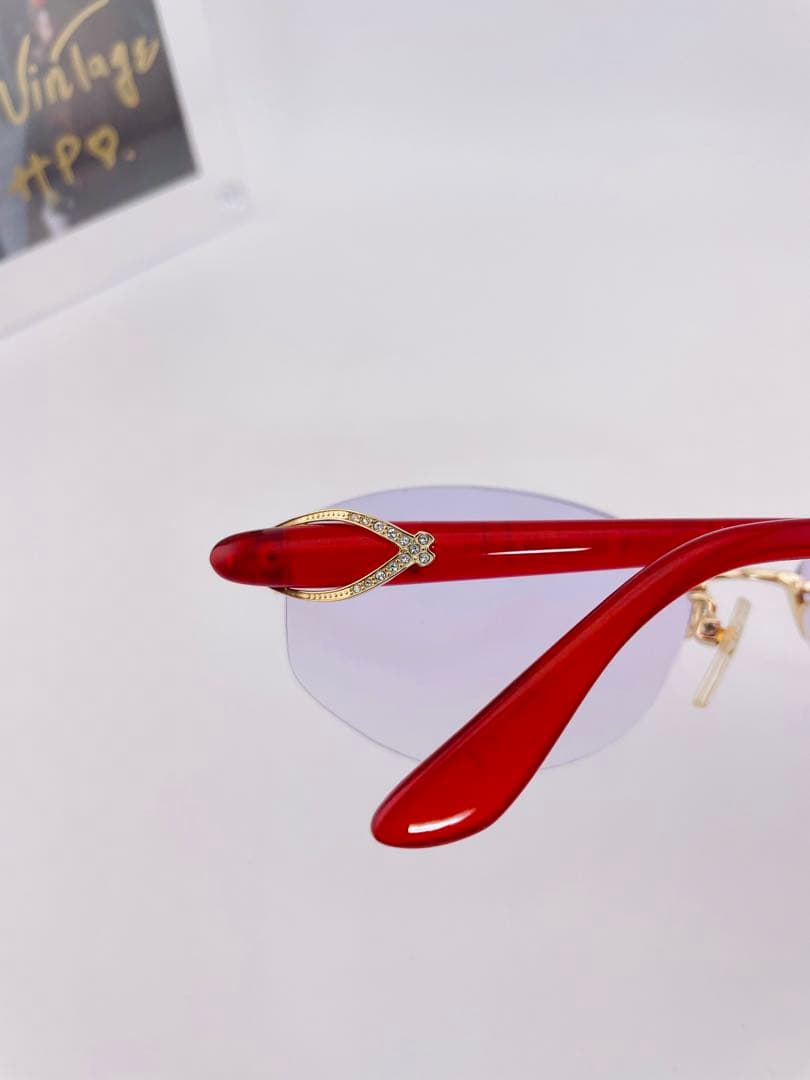 中村勘三郎 ダイヤ付き 日本製 眼鏡 ビンテージ フレーム 希少美品　人気 6