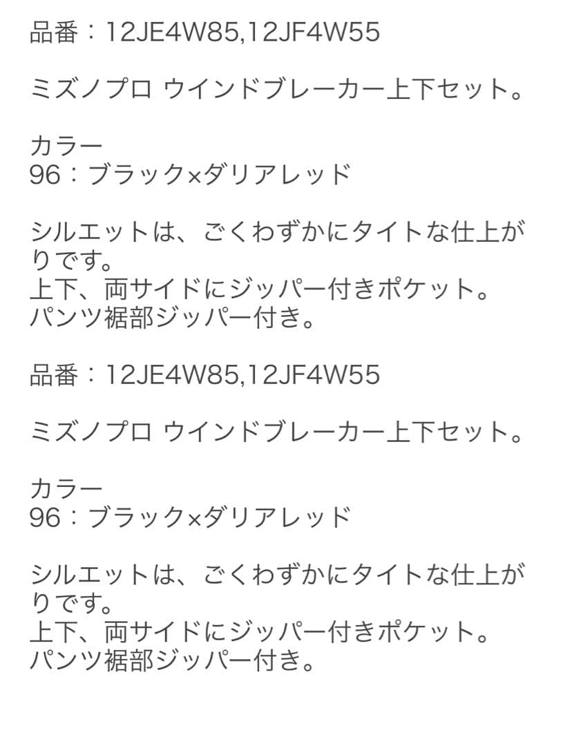 Mizuno Pro 防風・防水 ジャケットとパンツセット ミズノプロ