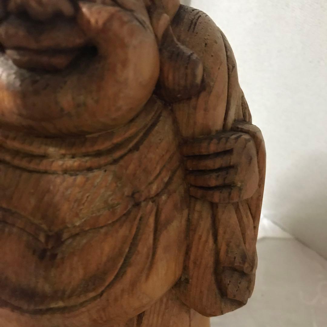 木製 福の神 大黒天 彫刻 約30cm