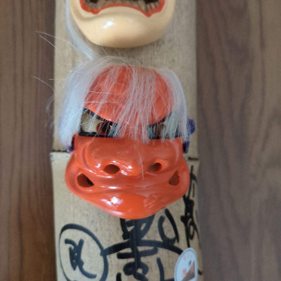 鬼太鼓の面（オンデコの面）新潟県佐渡陶芸館　サイン入り　昭和レトロ激レア希少品