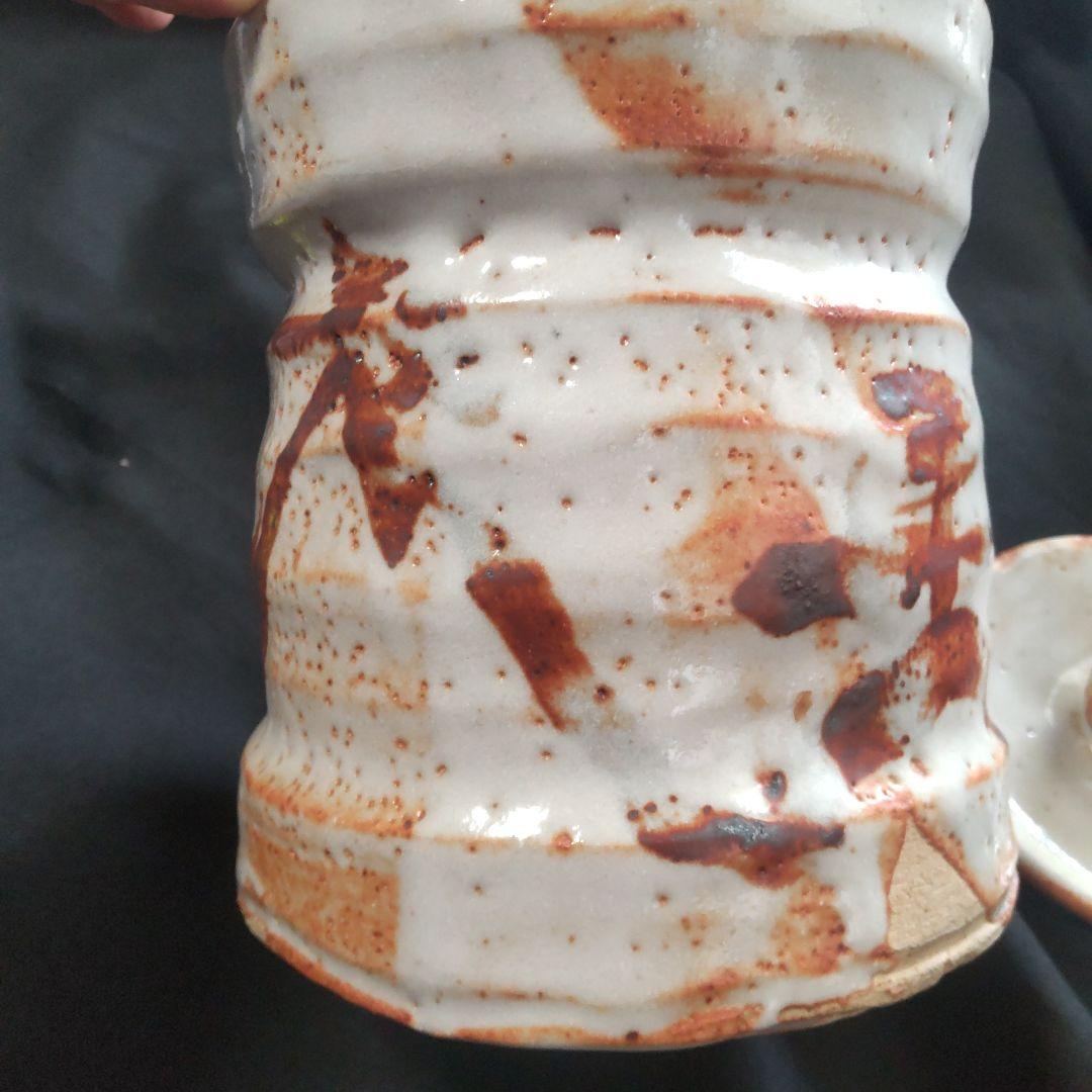 美濃焼 志野 万典窯★水差 未使用‼️ 蓋付き容器 茶道具 工芸品 インテリア