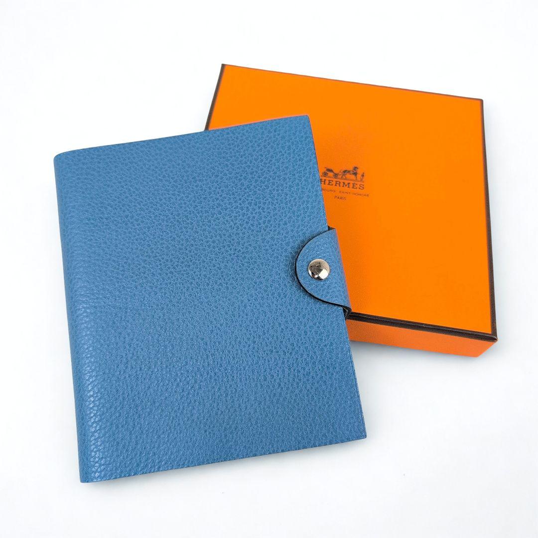 未使用級✨HERMES リングノート メモ帳 レザー ブルー系