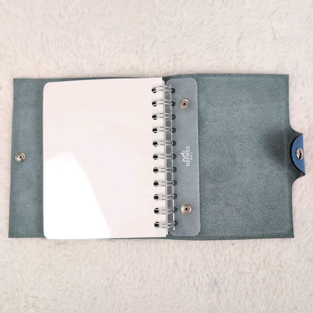未使用級✨HERMES リングノート メモ帳 レザー ブルー系