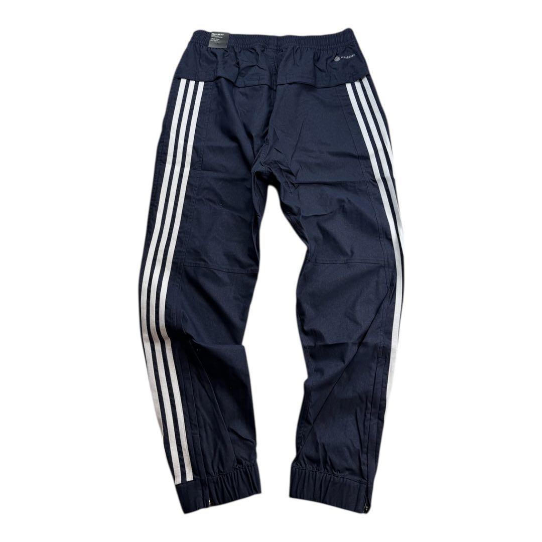 B新品 L アディダス adidas デニム風 ウーブン セットアップ 上下 紺