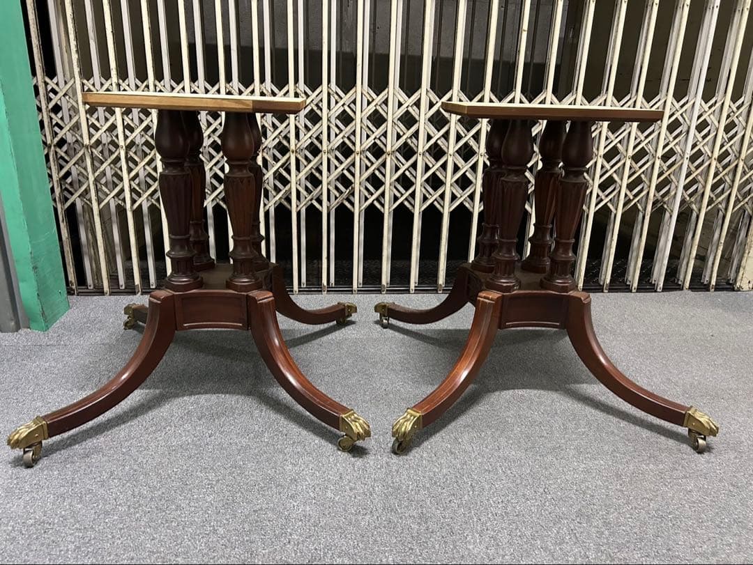 Baker Furniture クラシックテーブル脚 ペア真鍮装飾　キャスター付