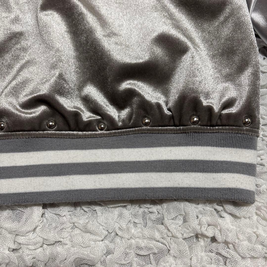 ディムモアール ベロア スカジャン スカル 刺繍 シルバー　地雷系　MA-1