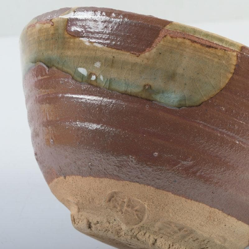 茶道具　虎山窯　鈴木青々作　鉄釉　茶碗　共箱　C　9483