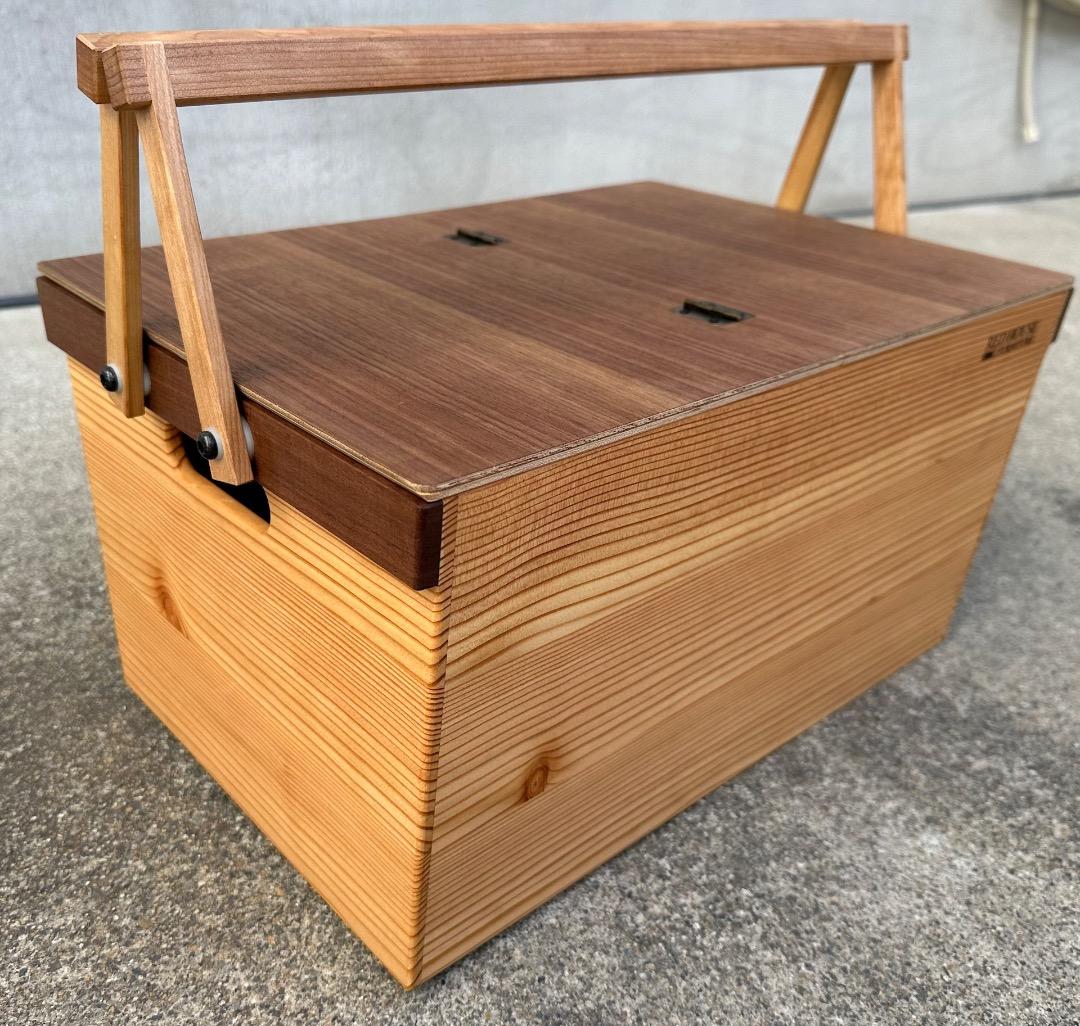 ウッドバスケット　Ｌサイズ　フタ付き