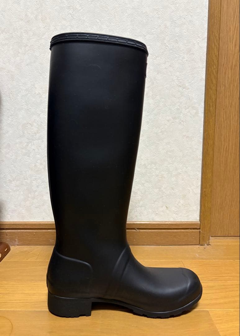 【極美品】HUNTER ロングブーツ ブラック 23~23.5 ナップサック&箱