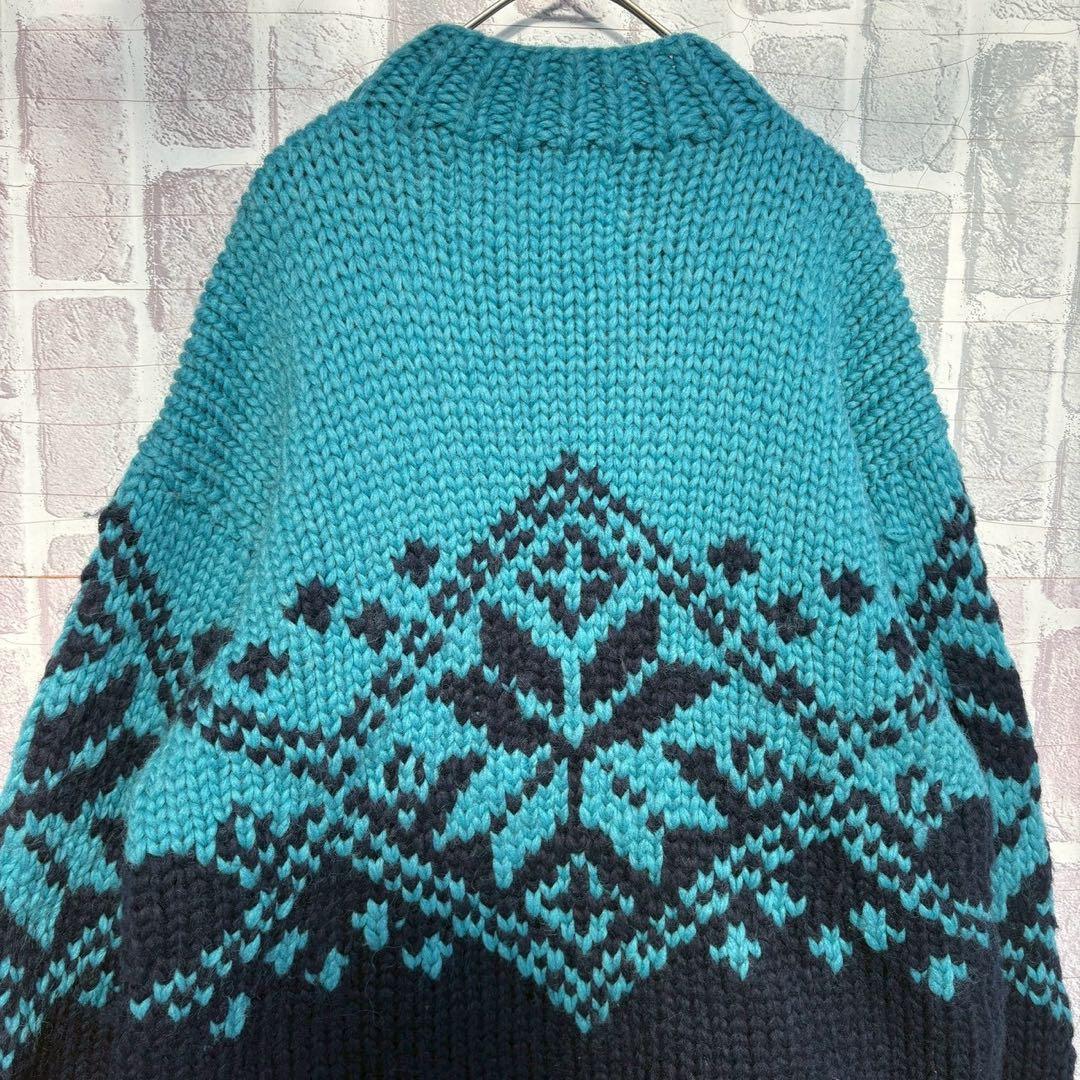 肉厚◎ カナダ製　Kanata カナタ　ハーフジップ　カウチン　セーター　ニット