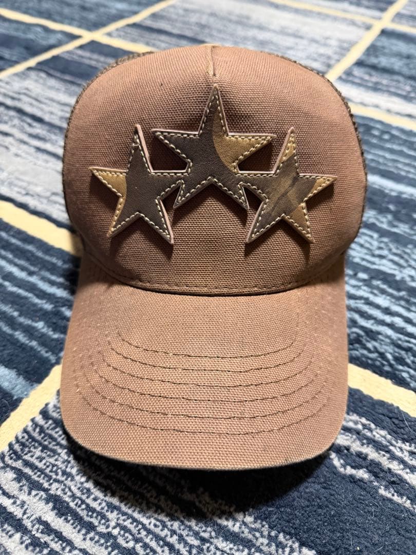 AMIRI キャップ ブラウン×ダークブラウン スター