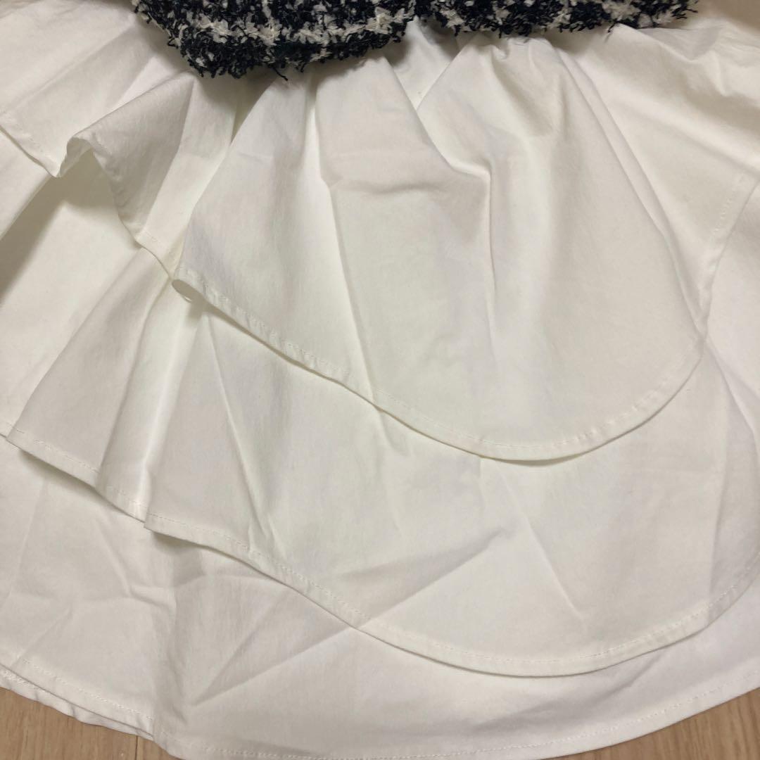 Darich ボリュームフリルツイードニットミニワンピース ブラック Ｆ