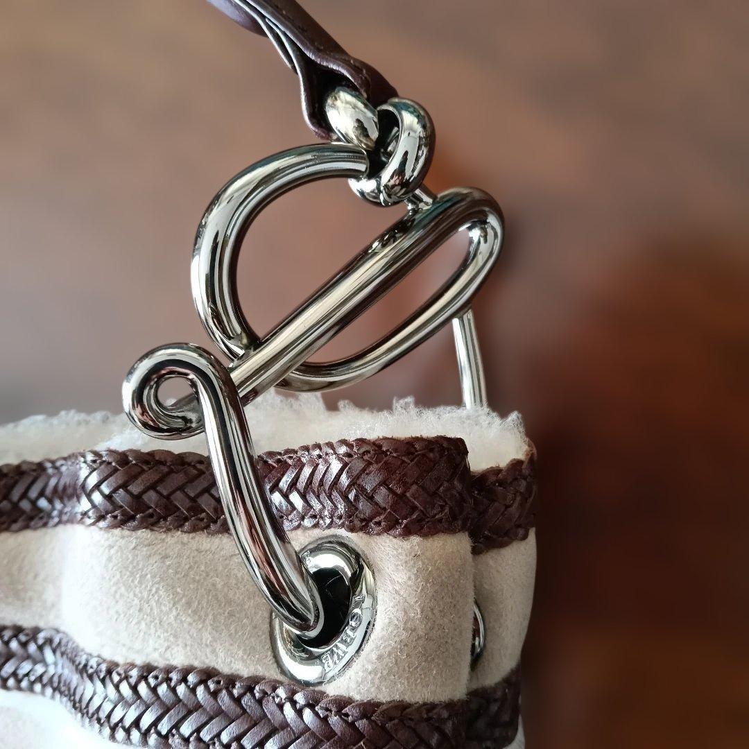 LOEWE　素敵なムートンのオシャレバック　メタルロゴ　2/8まで