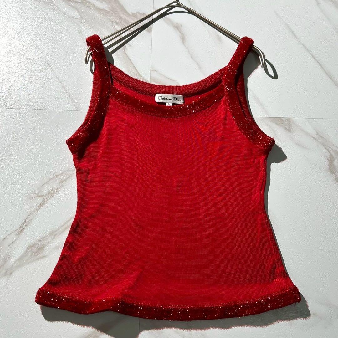 希少 Christian Dior キャミソール ラメ ノースリーブ