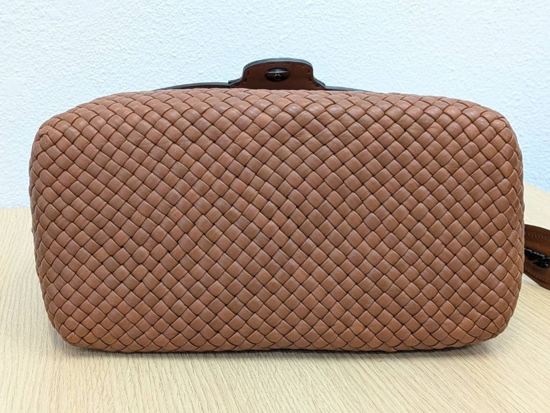 【未使用】FAROLNI ファロルニ イントレチャートレザー トート バッグ 茶