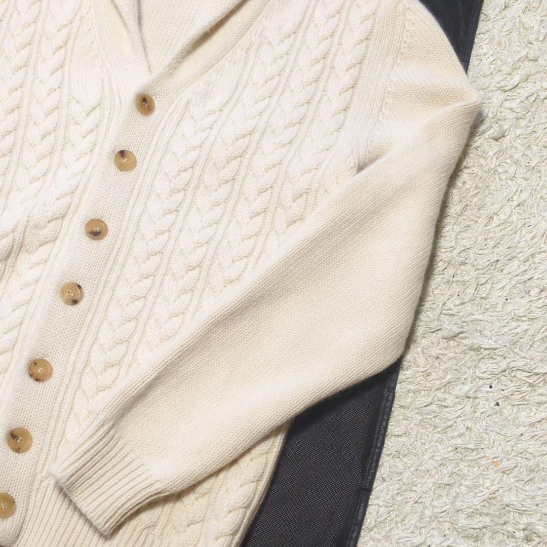 【美品】カシミヤ100%　ケーブルニットカーディガン
