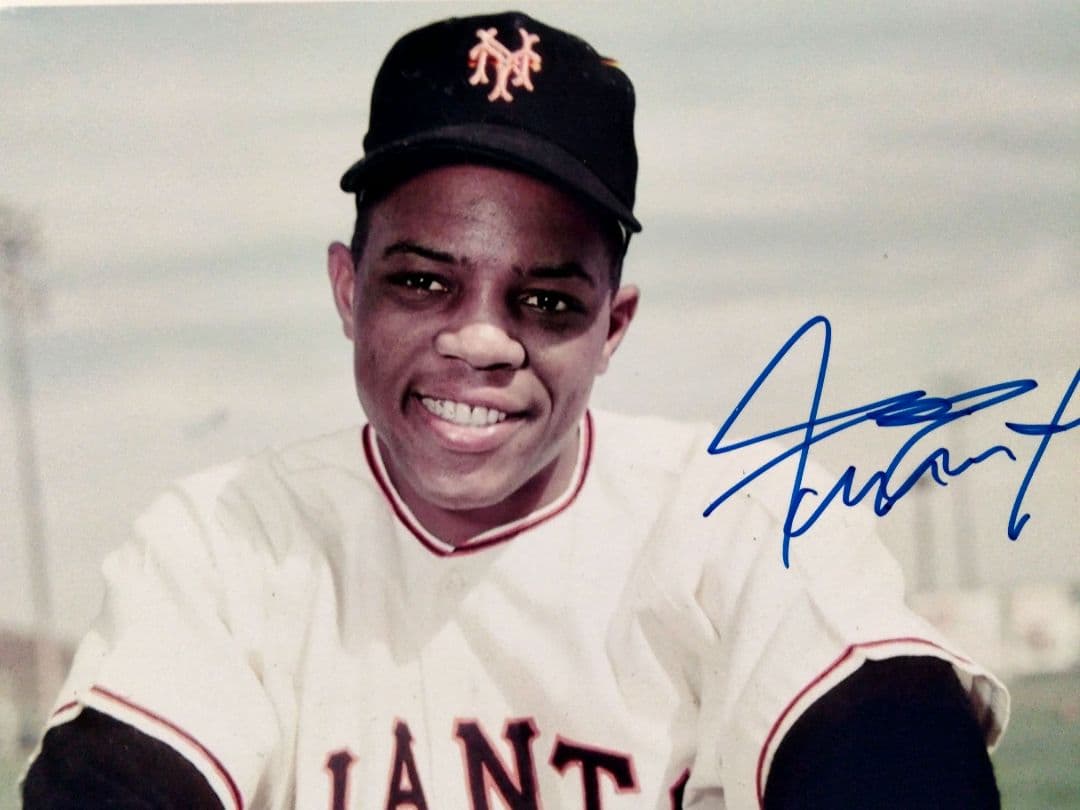 野球の殿堂…ウィリー・メイズ直筆サイン入り超 特大写真…Willie Mays