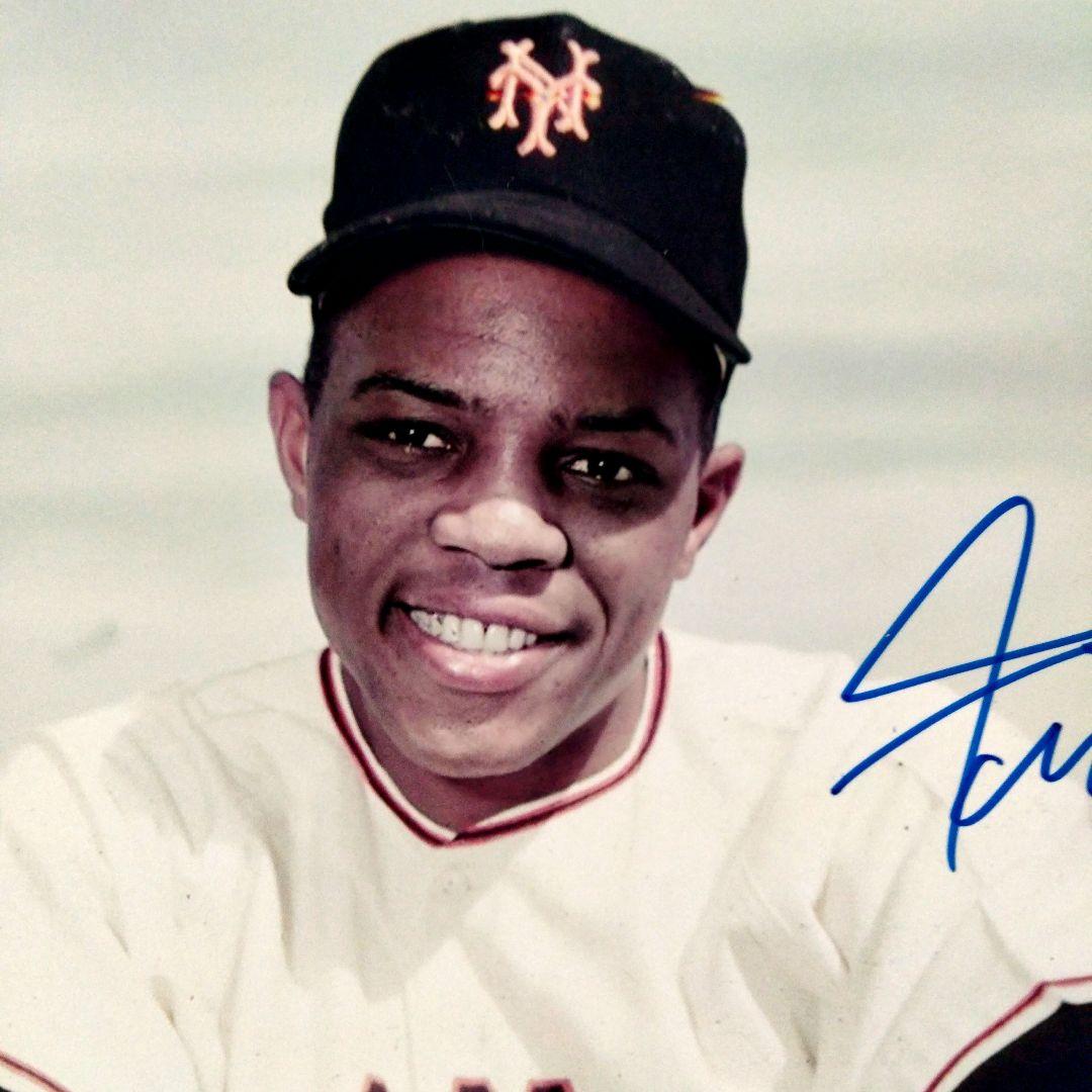 野球の殿堂…ウィリー・メイズ直筆サイン入り超 特大写真…Willie Mays