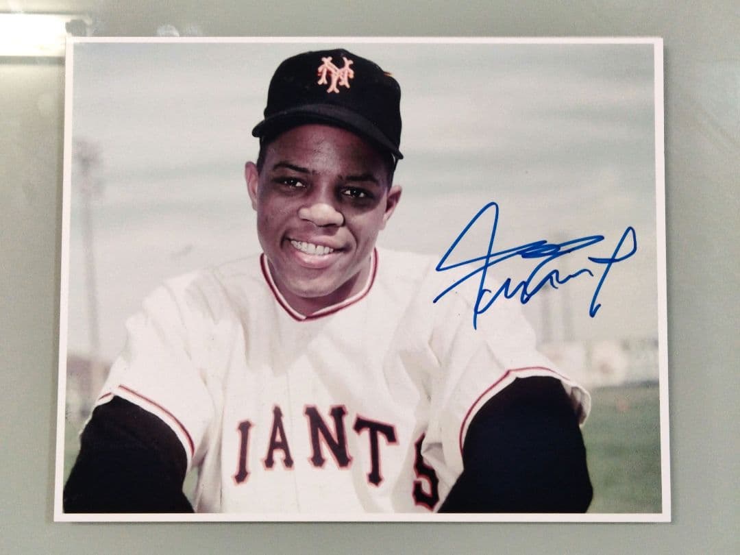 野球の殿堂…ウィリー・メイズ直筆サイン入り超 特大写真…Willie Mays