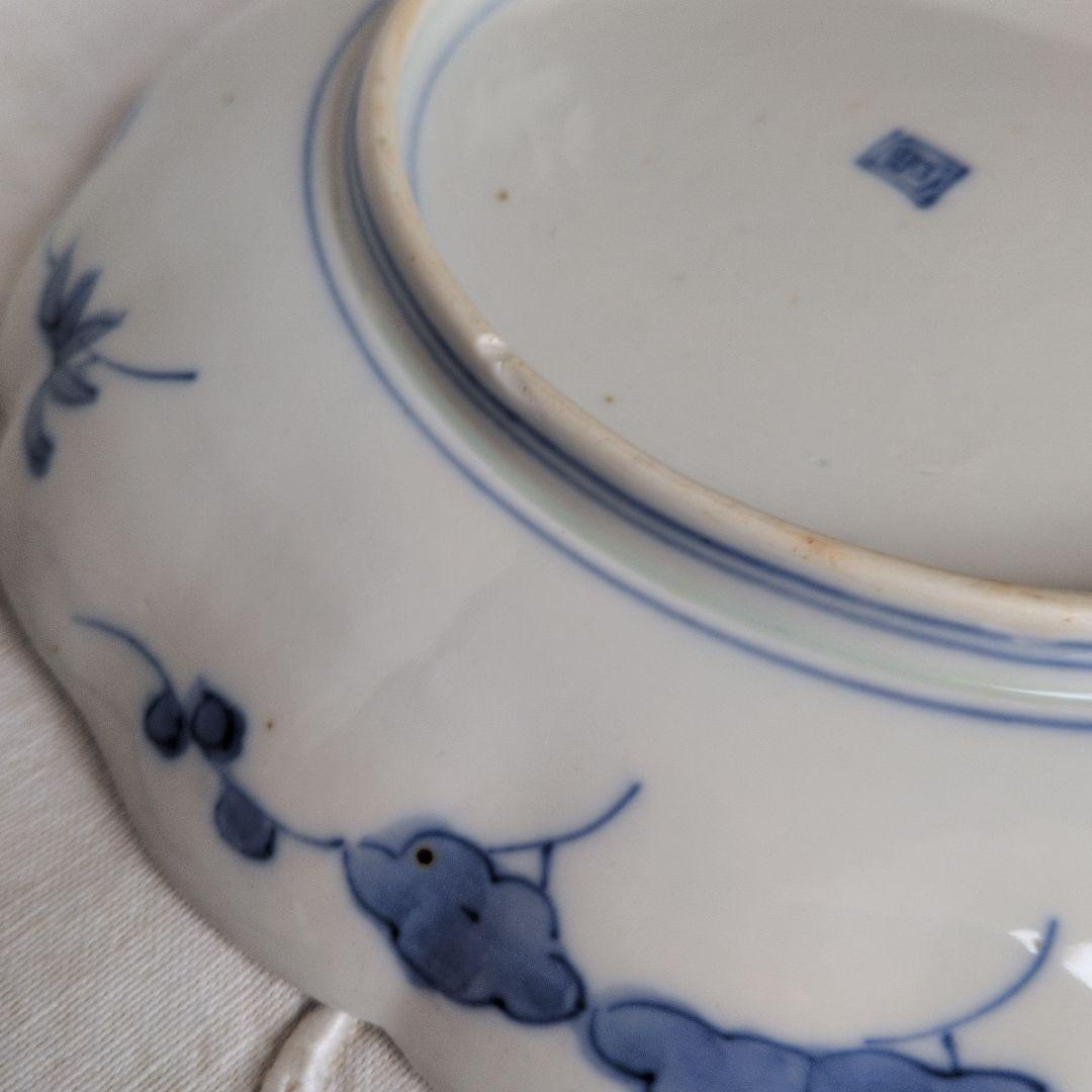 古伊万里 染付 七寸皿 5枚 山水賢人図