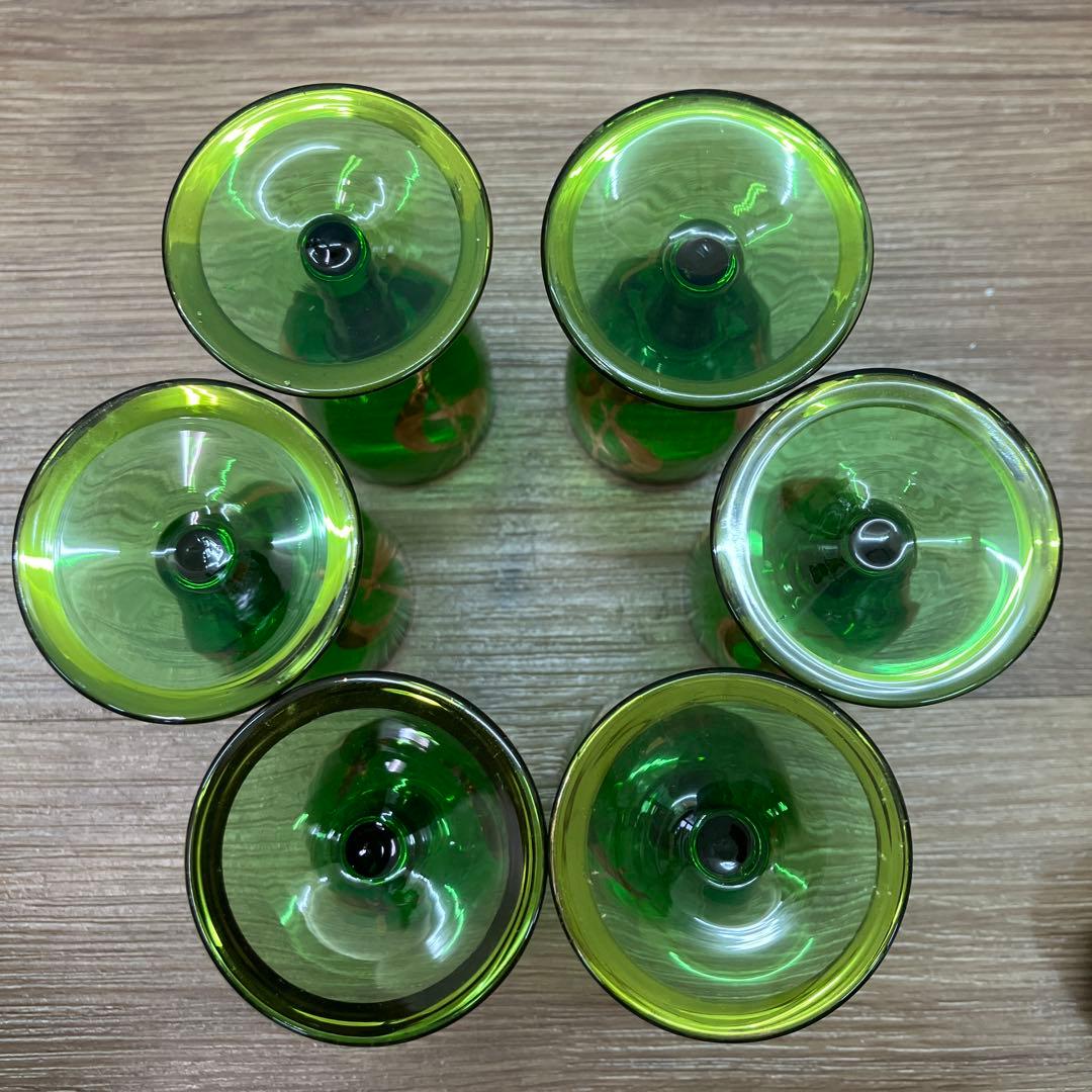 E-1 ボヘミアンガラス デキャンタ ショットグラス 6客セット 食器