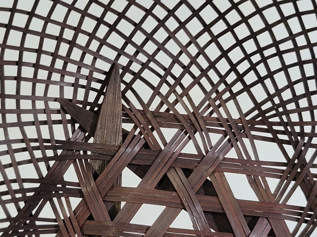 DT532 竹籠 花生 三件 在銘 作家物