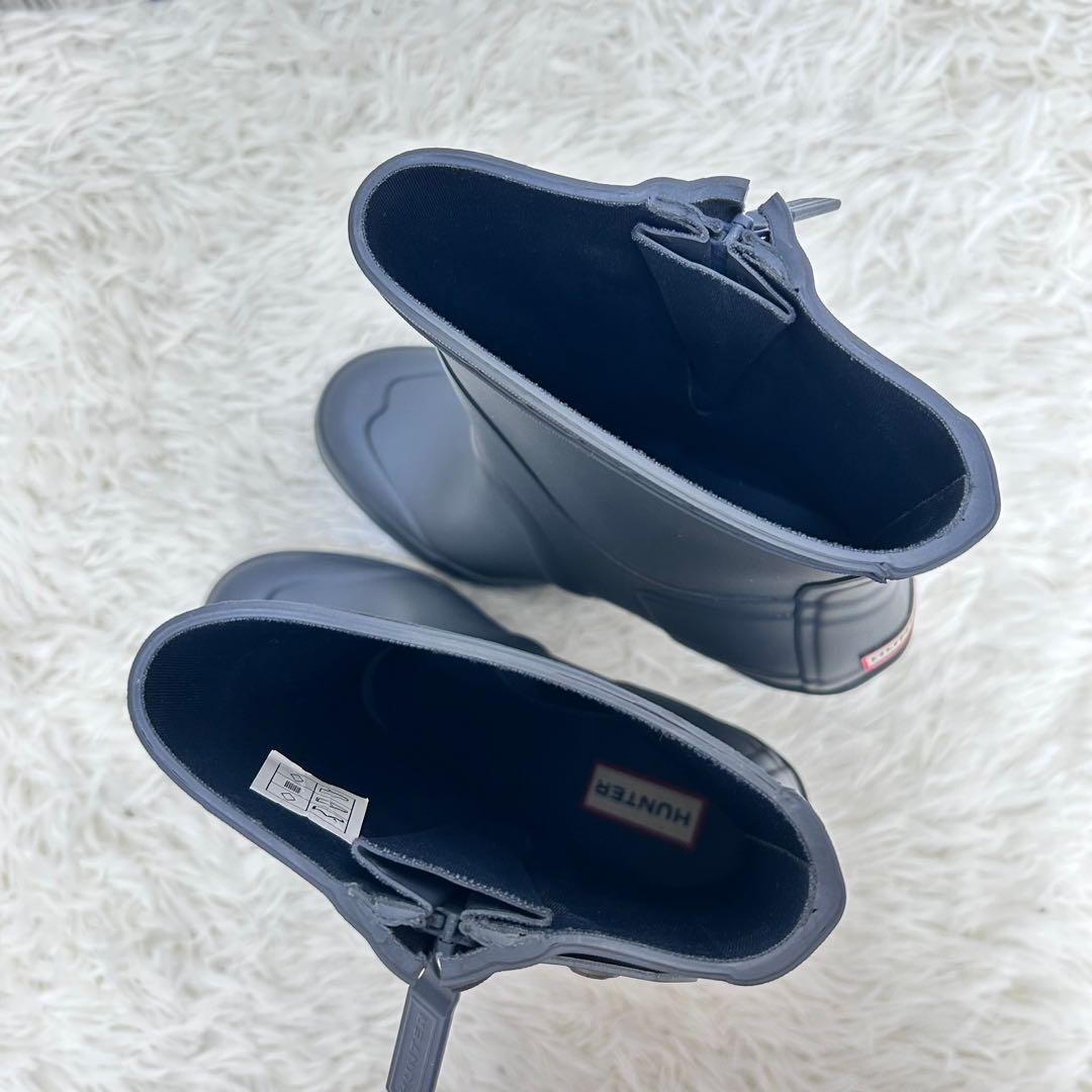 【HUNTER】レインシューズ【24cm】ダークグレー　ミドル丈　US7