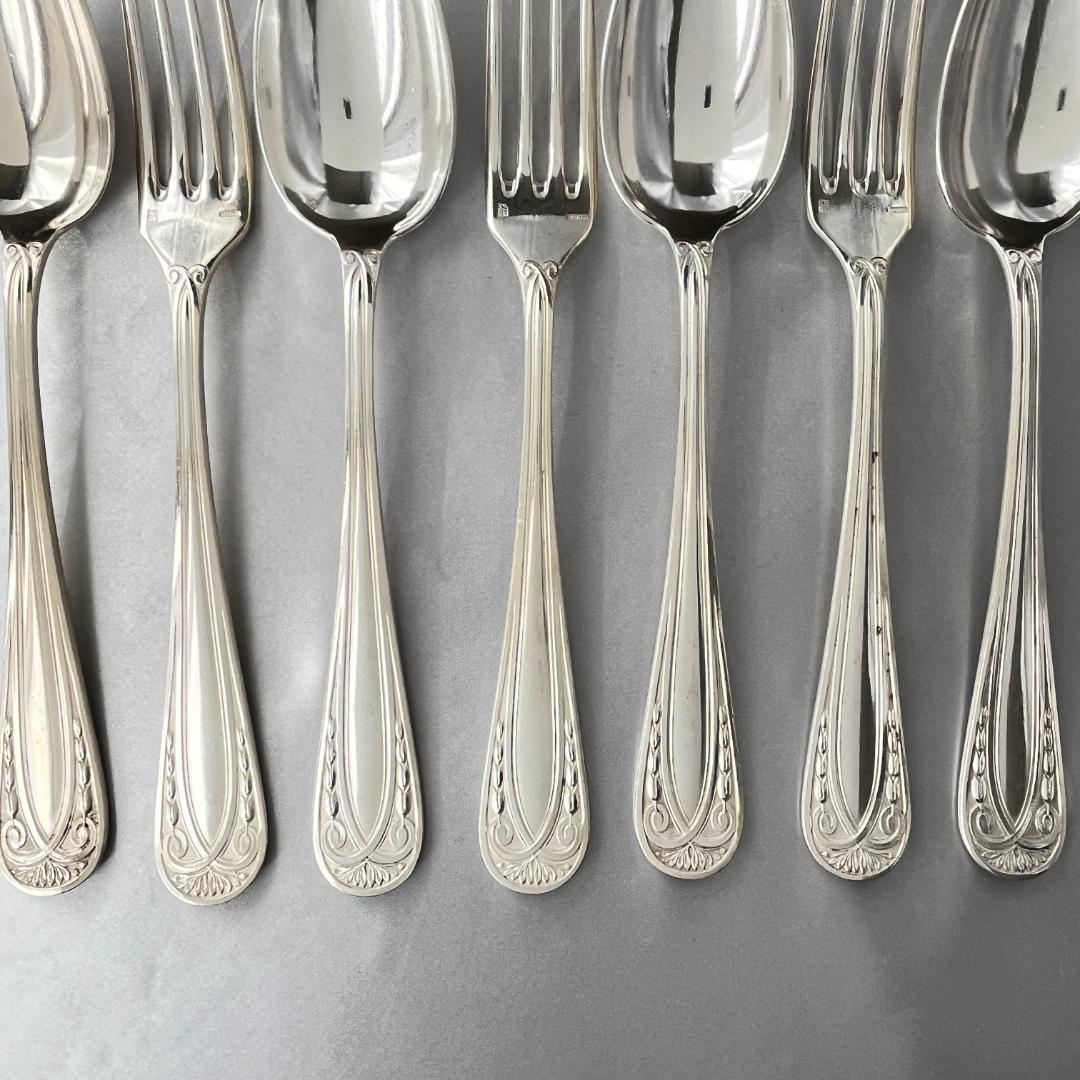 【仏蘭西】 レリーフ ディナーサイズカトラリーセット12本 アールヌーボー