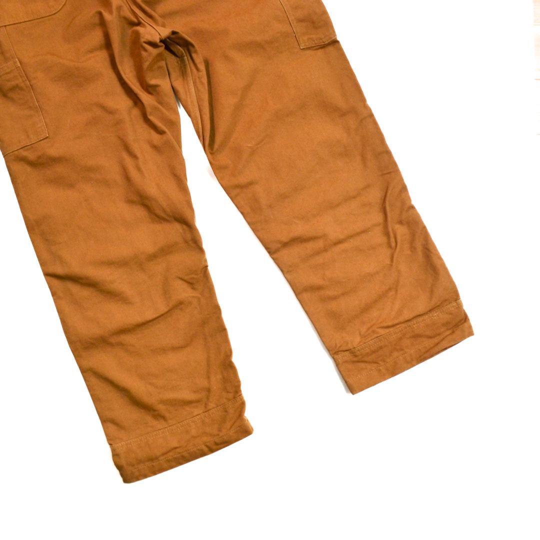 【美品】carharttカーハート コットンダックビブオーバーオールLブラウン