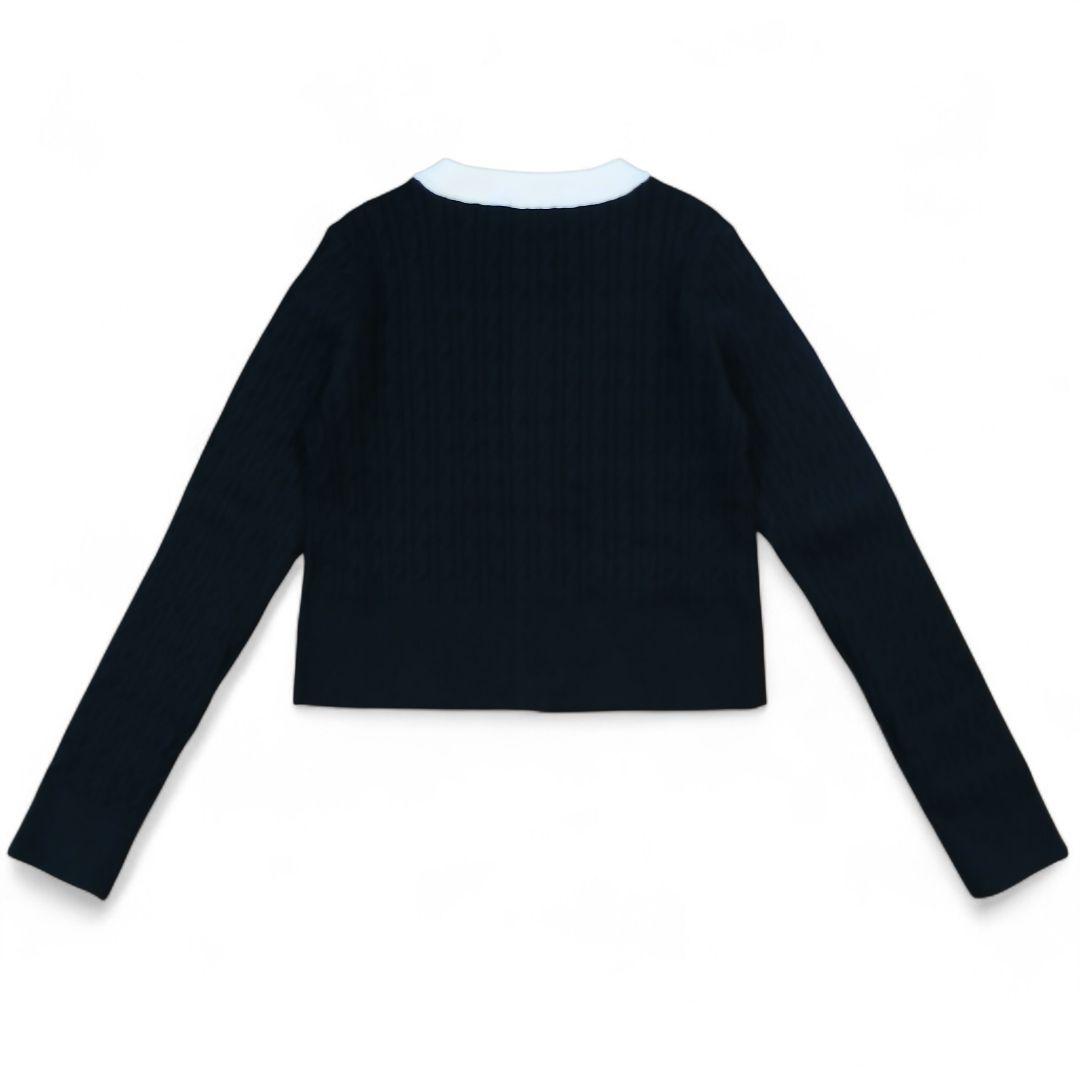 【新品タグ付】anuans リトルケーブルニットカーディガン ブラック ホワイト