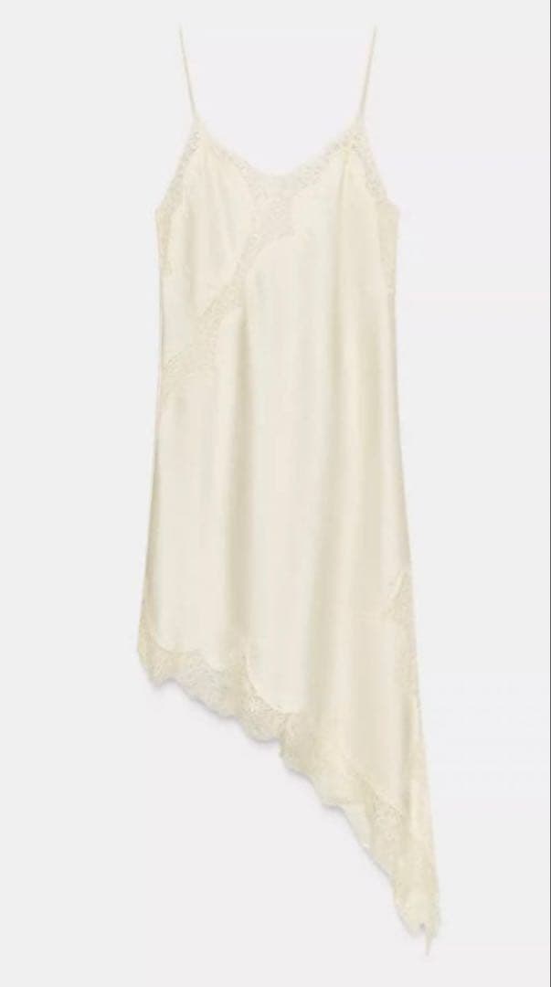 ZARA ザラ M ZW COLLECTION アシンメトリーレースワンピース