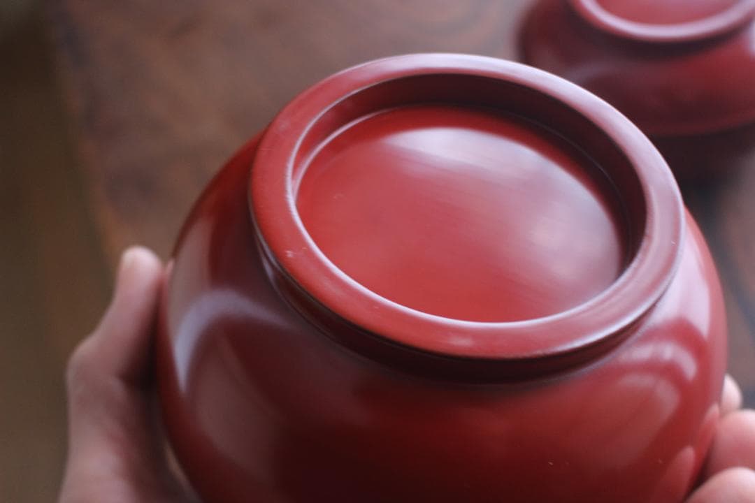 時代逸品！上質朱漆に極上松葉蒔絵の映えるお椀2点（検輪島塗雑煮椀煮物椀