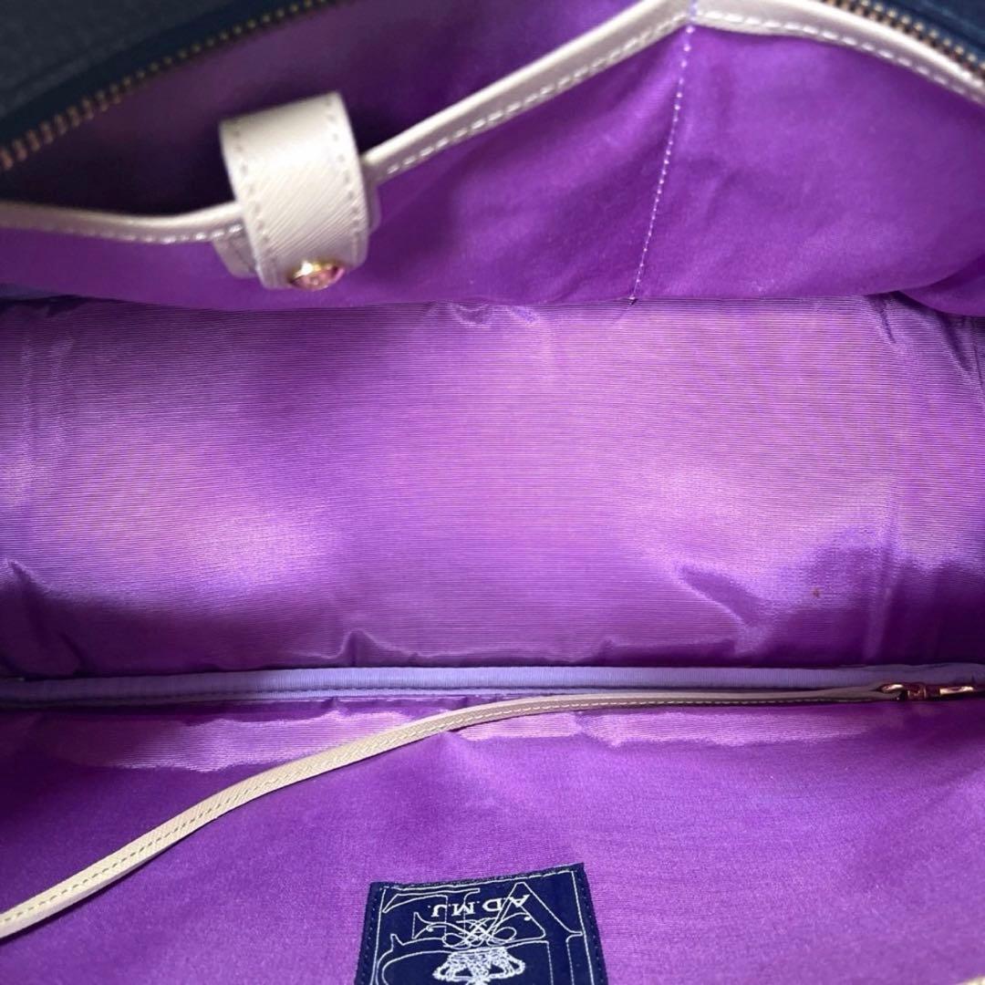 専用品A.D.M.J シュリンク型押し クリスタル ネイビー ボストンバッグ