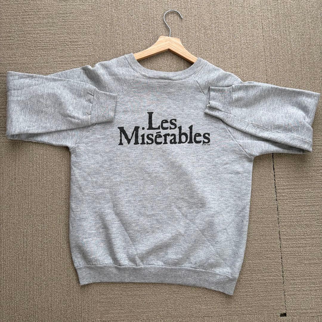 【80s】レミゼラブル　スウェット　グレー Lサイズ相当【USA製】