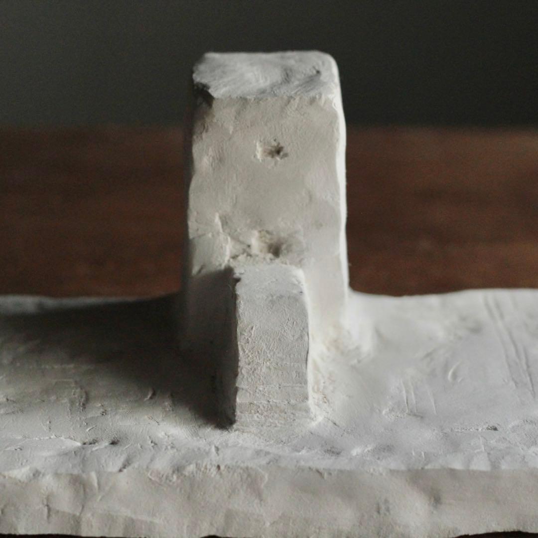 石塑粘土 立体作品 「神殿」 現代美術 sculpture