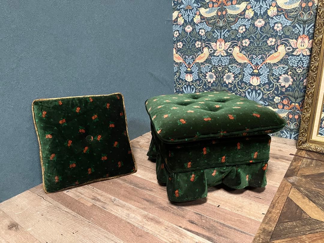 n's close＊スツール オットマン クッション付 アンティーク