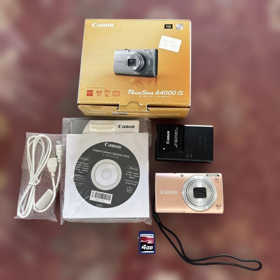 動作確認済　Canon PowerShot A4000 IS デジカメ ピンク