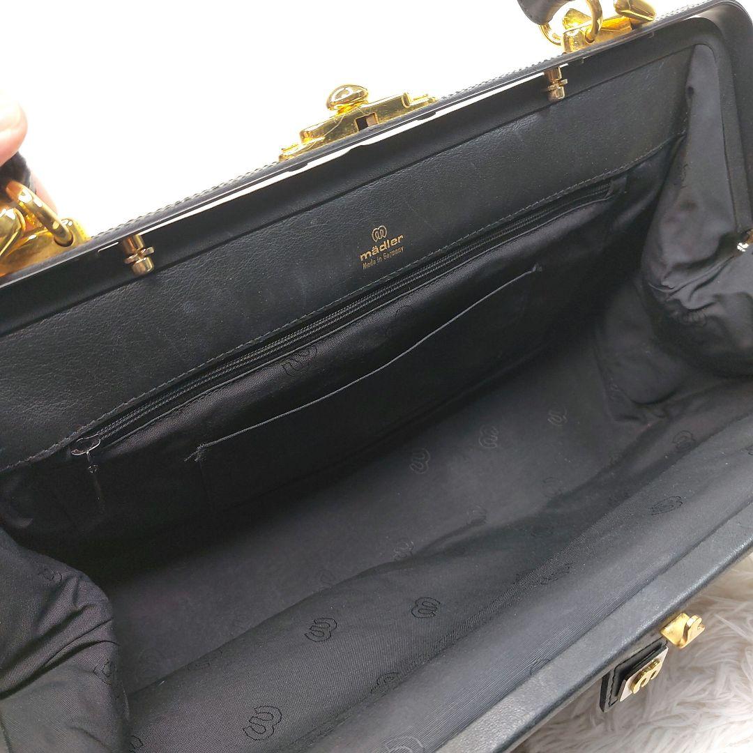 madler マドラー　ハンドバッグ ダレスバック　本革　レザー　ブラック