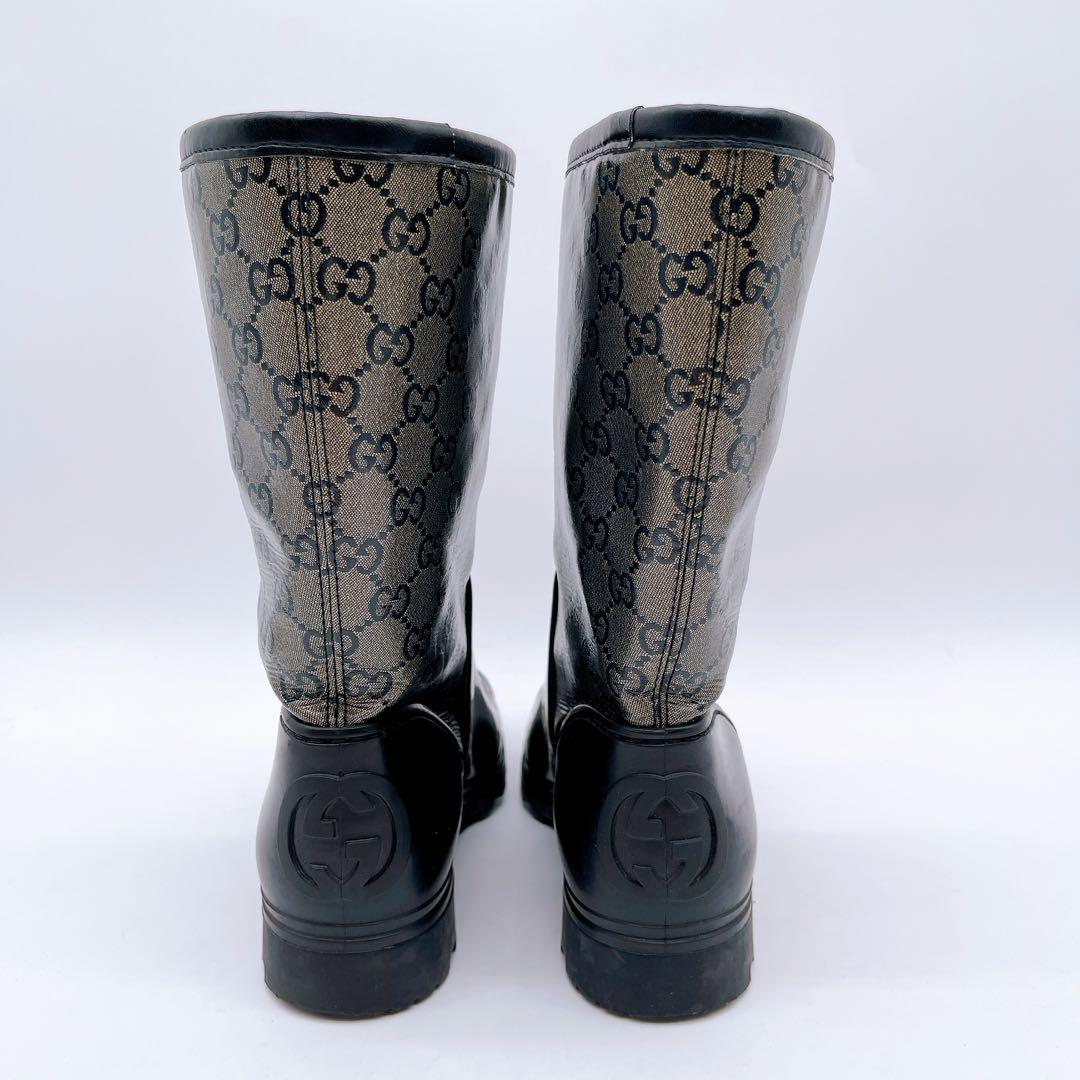 【GUCCI】グッチ GGスプリーム レインブーツ size37 箱付き