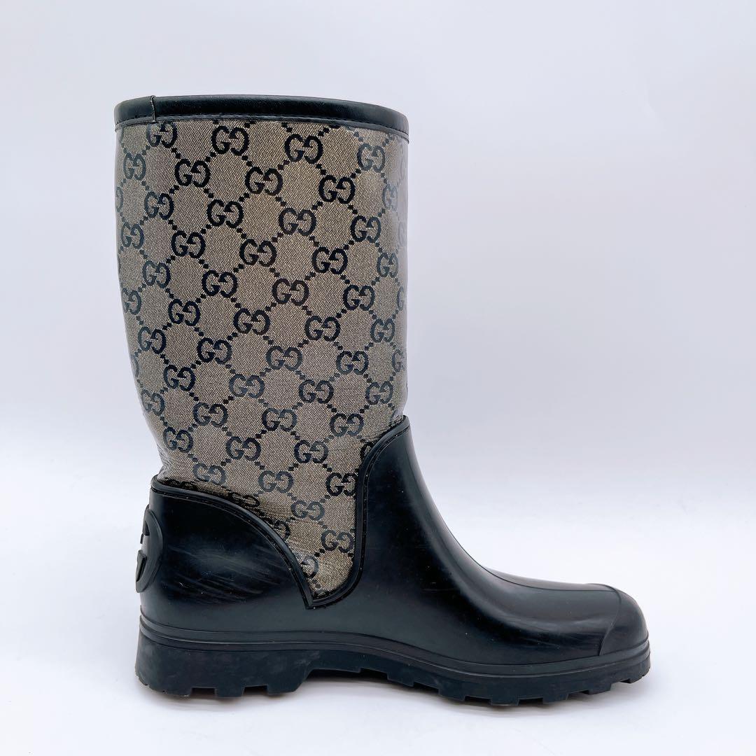 【GUCCI】グッチ GGスプリーム レインブーツ size37 箱付き