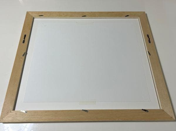 Y【保管品】渡辺あきお　海辺の出会い　ねこ　海　版画　限定　 17/100 レア