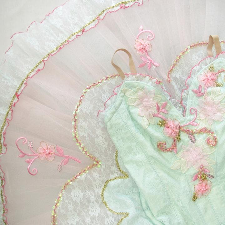 お値下げ　#145　バレエ　衣装　バレエ衣装　クラシックチュチュ　ミントグリーン