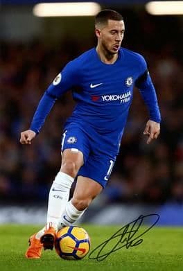 ベルギー代表　エデン・アザール（チェルシーFC）直筆サイン入りフォト証明書付
