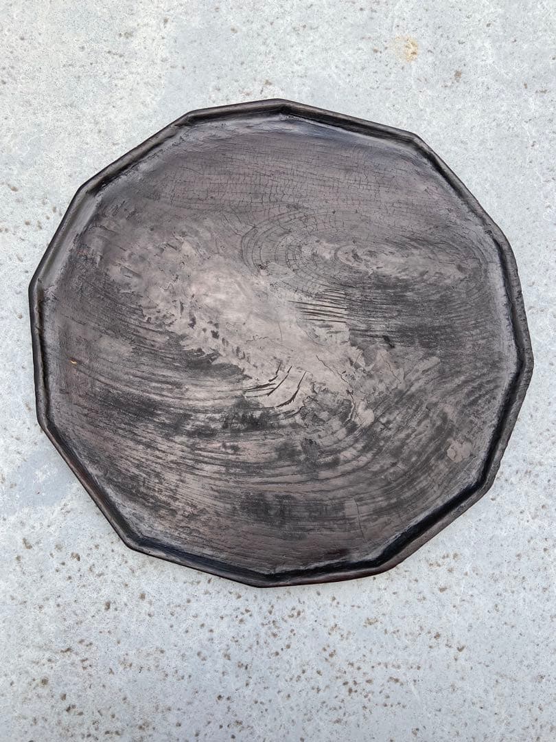 李朝 十二角膳盆 済州島古木 約250年前 李朝木工